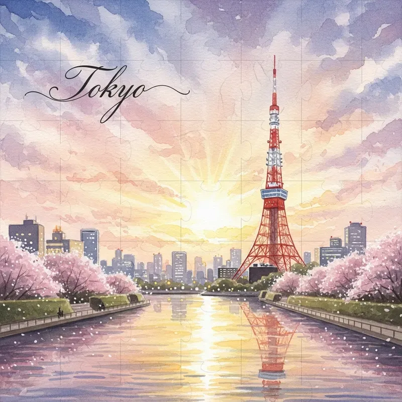 Pastel Watercolor Cityscape Posters