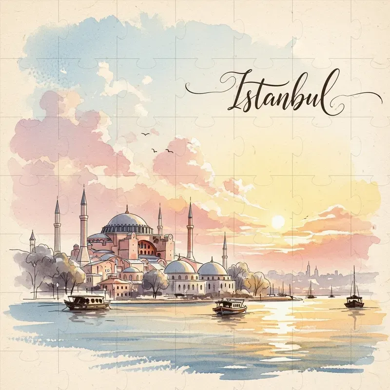 Pastel Watercolor Cityscape Posters
