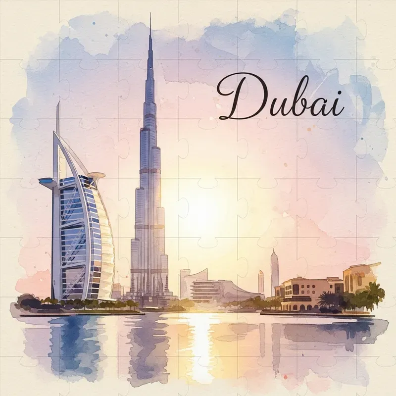 Pastel Watercolor Cityscape Posters