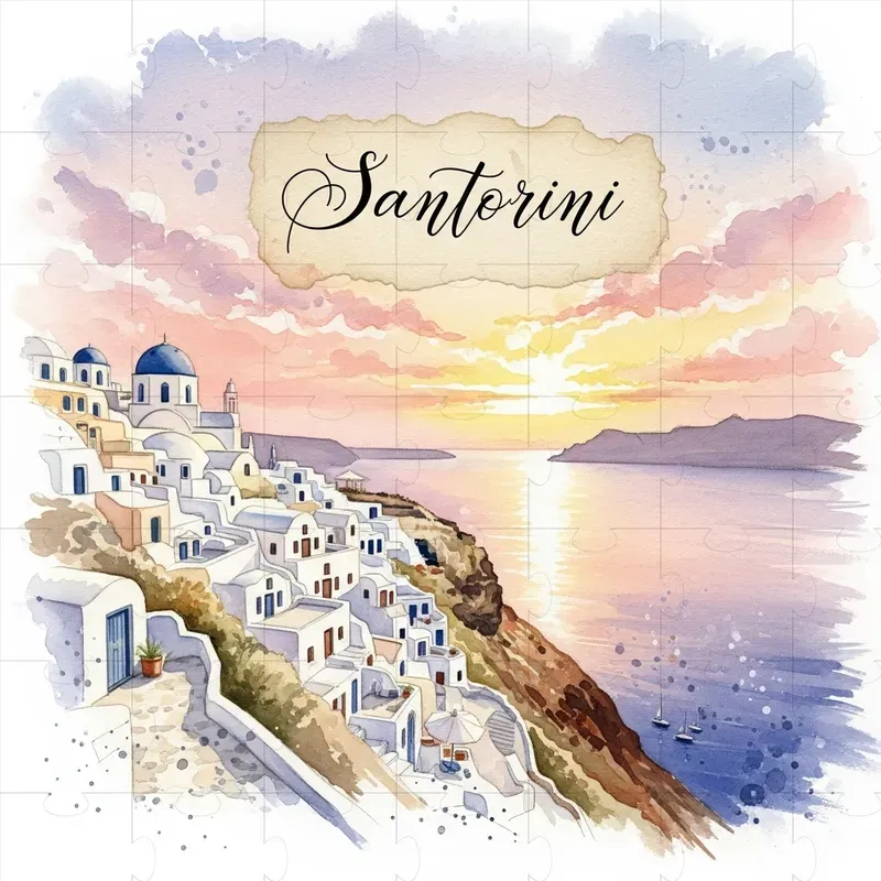 Pastel Watercolor Cityscape Posters
