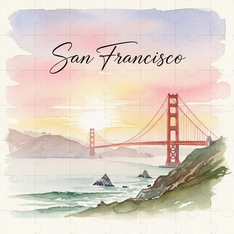 Pastel Watercolor Cityscape Posters