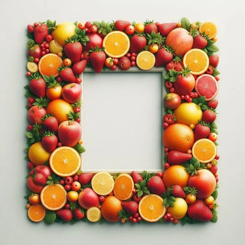 Vibrant Fruit Frames Artful Decorations