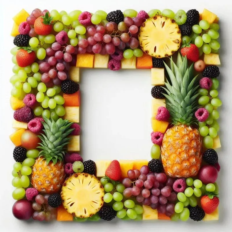 Vibrant Fruit Frames Artful Decorations