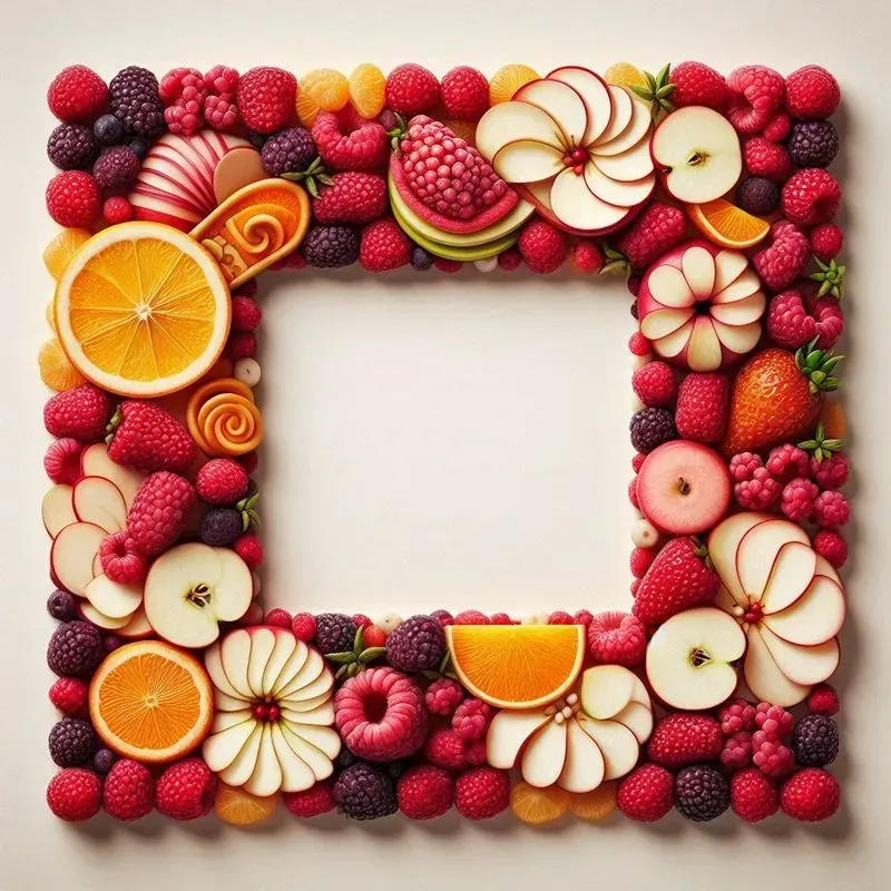 Vibrant Fruit Frames Artful Decorations