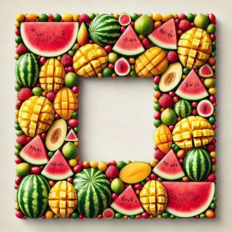 Vibrant Fruit Frames Artful Decorations