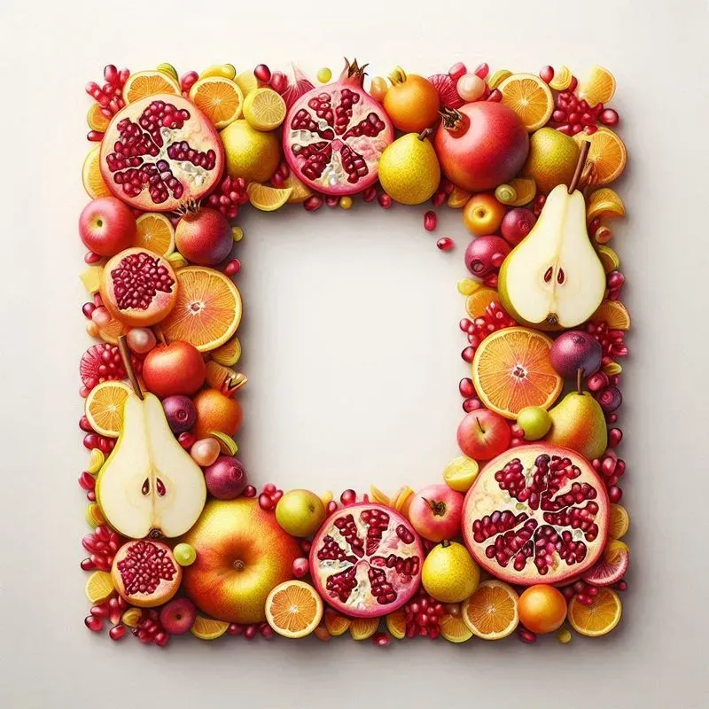 Vibrant Fruit Frames Artful Decorations