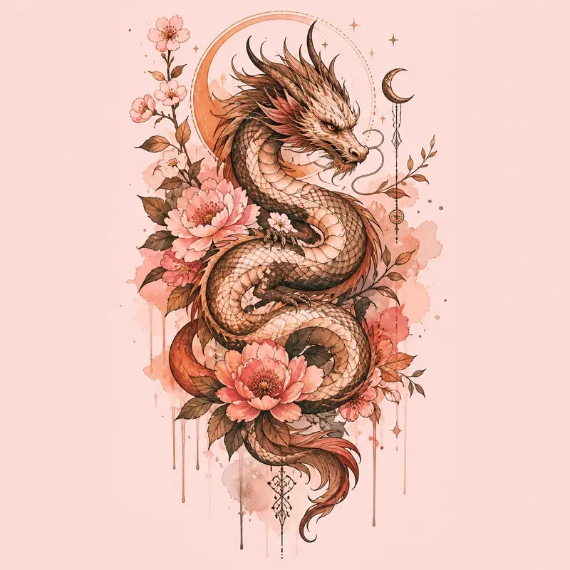 Boho Tattoo Flashes On Pink