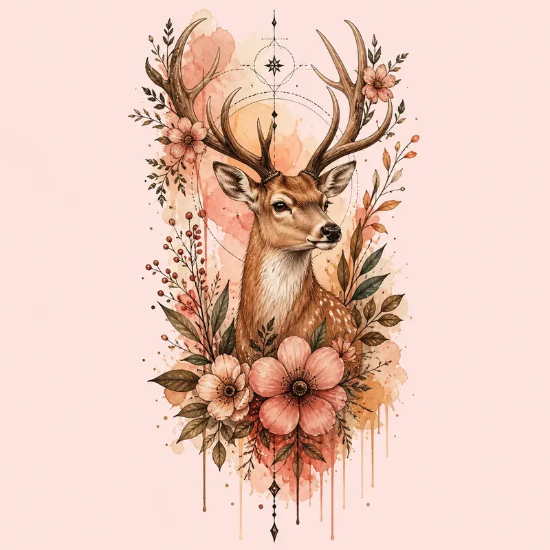Boho Tattoo Flashes On Pink