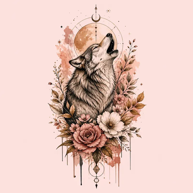 Boho Tattoo Flashes On Pink