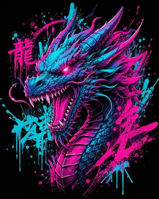 Neon Mythical Creature Tshirt Generator