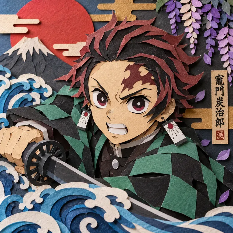 Anime Paper Cutout Portraits