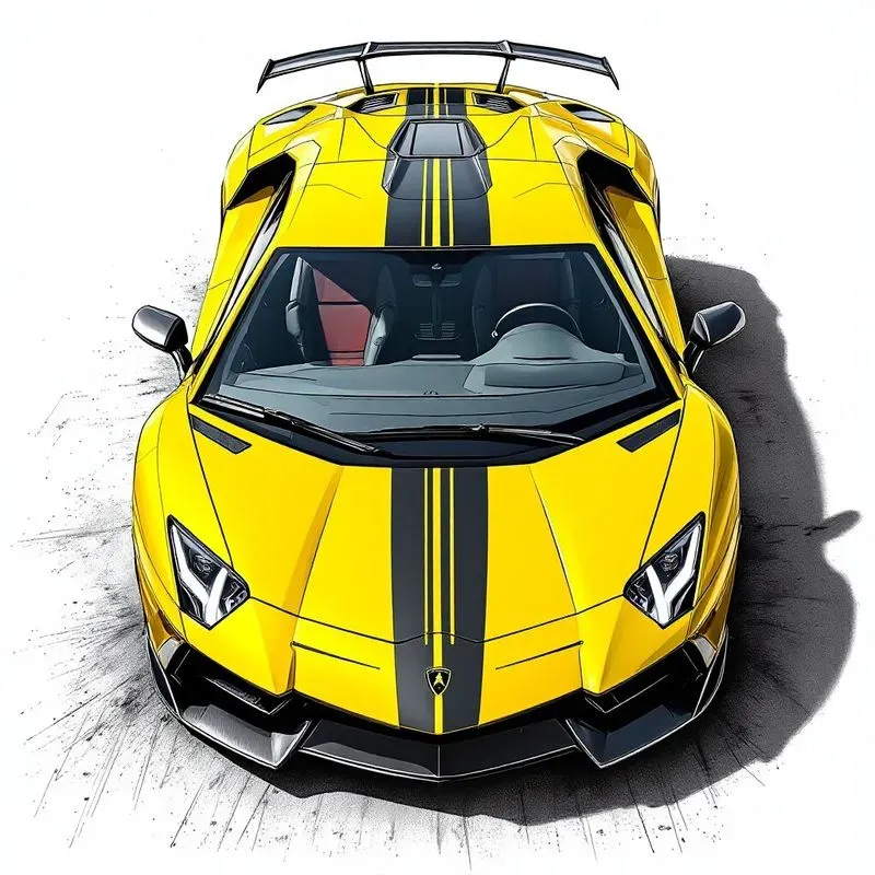 Sports Cars Pencil Drawings
