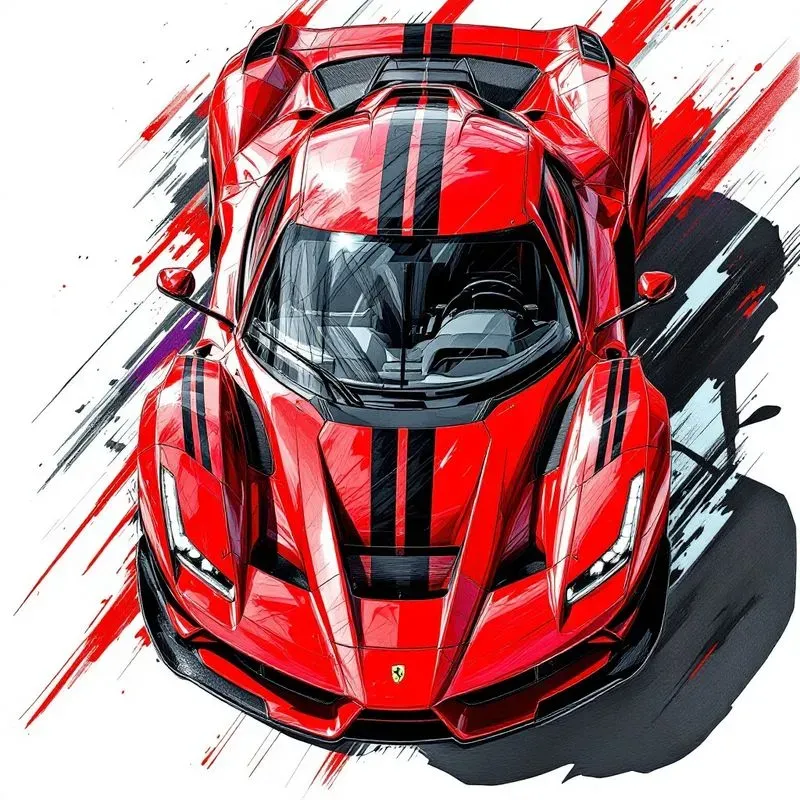 Sports Cars Pencil Drawings