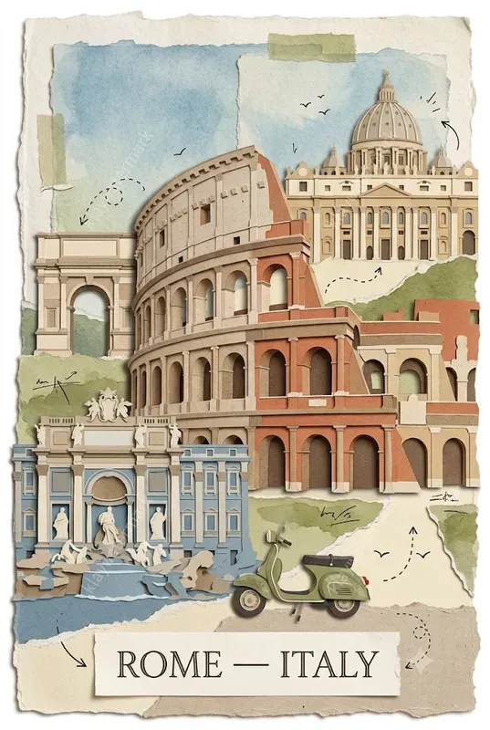Handmade Cut Out Travel Posters