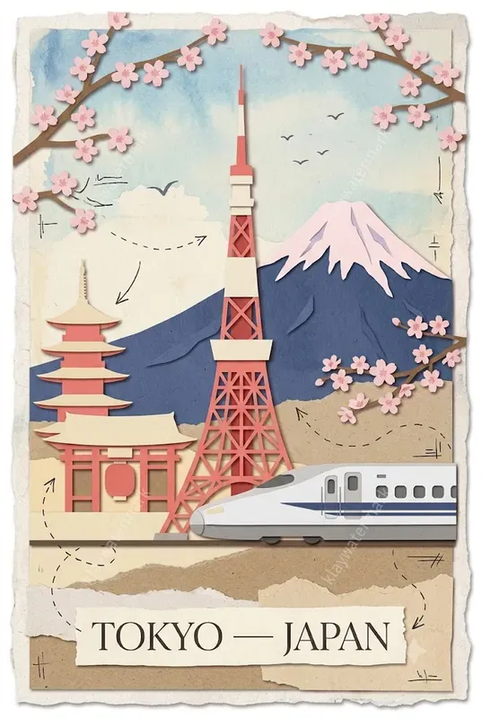 Handmade Cut Out Travel Posters