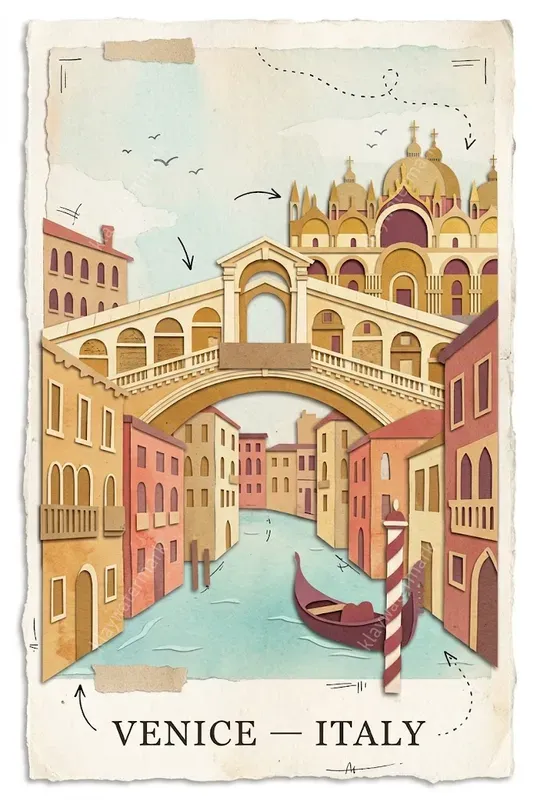 Handmade Cut Out Travel Posters
