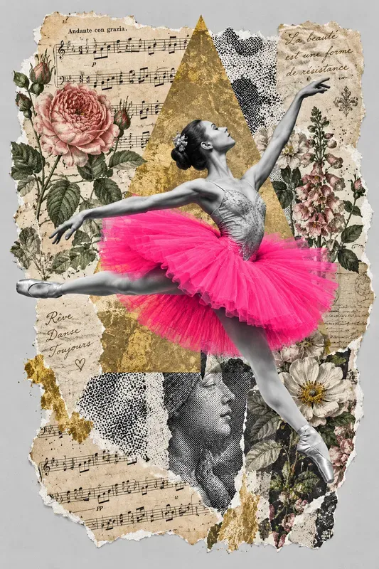 Selective Color Mixed Media Collages