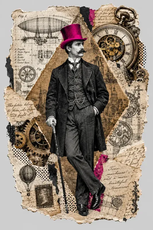 Selective Color Mixed Media Collages