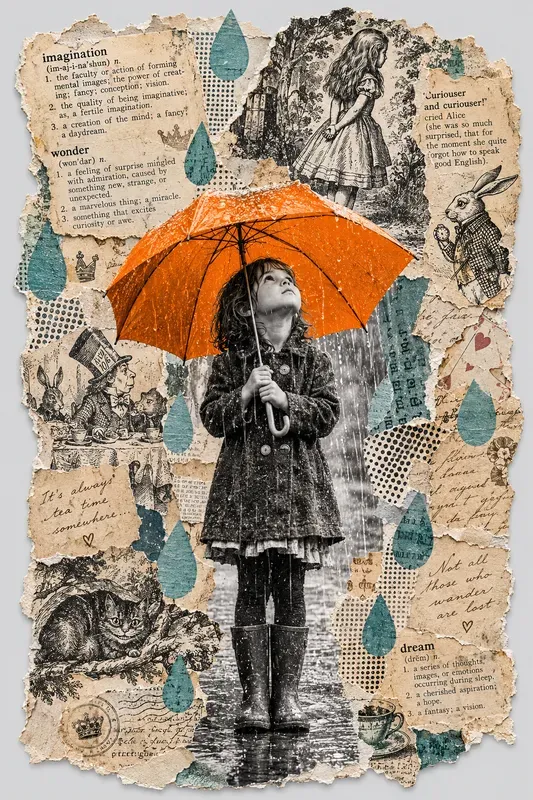Selective Color Mixed Media Collages