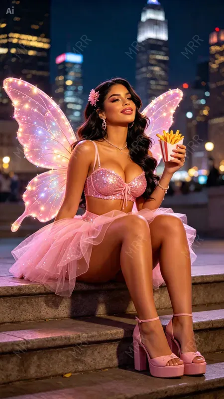 Pink Fairy Night Food Portraits