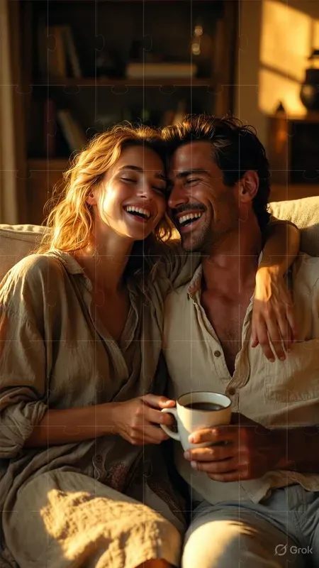 Modern Couple Living Together Portraits