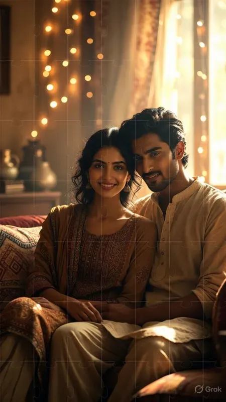 Modern Couple Living Together Portraits