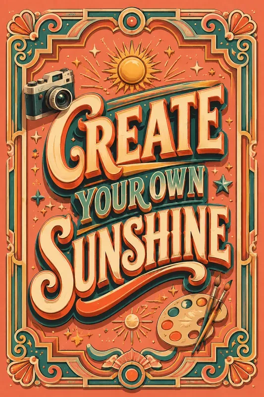 Retro Happiness Quote Posters