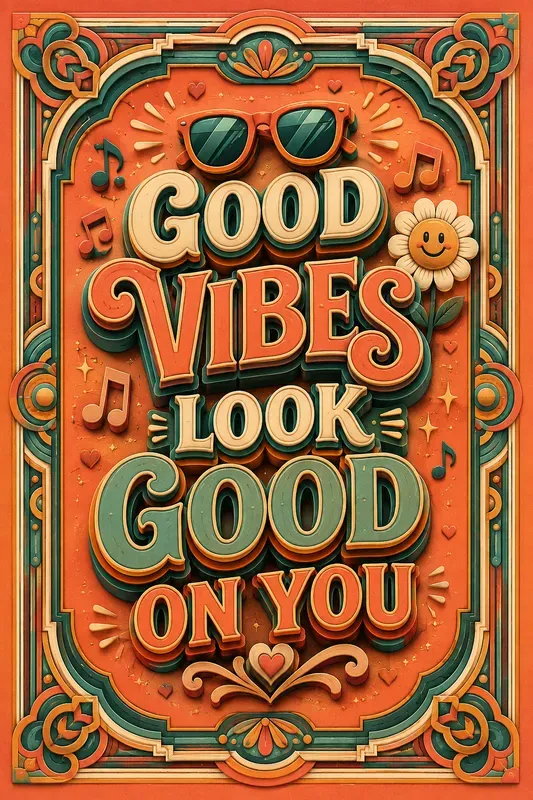 Retro Happiness Quote Posters