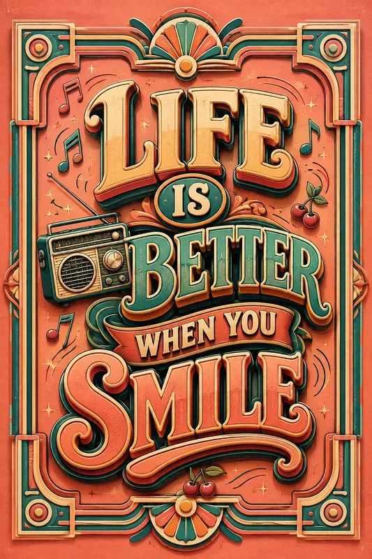 Retro Happiness Quote Posters