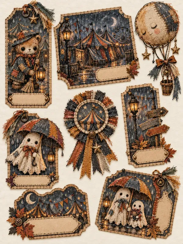 Stitched Autumn Carnival Ephemera
