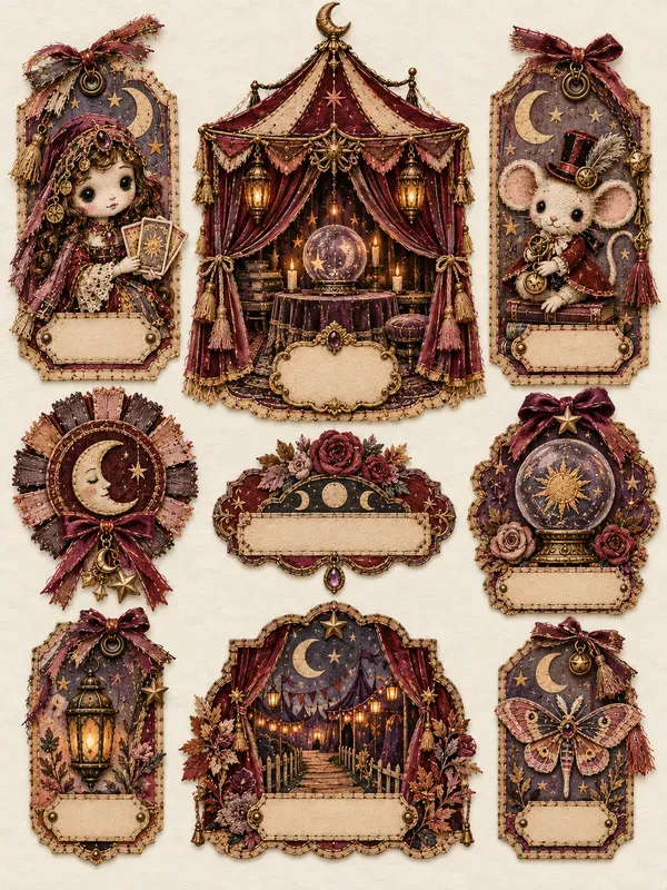 Stitched Autumn Carnival Ephemera