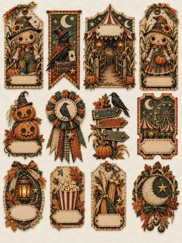 Stitched Autumn Carnival Ephemera