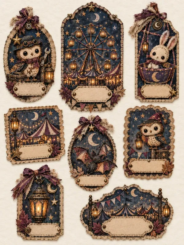 Stitched Autumn Carnival Ephemera