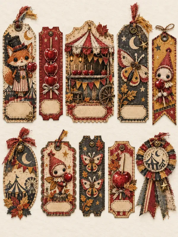 Stitched Autumn Carnival Ephemera