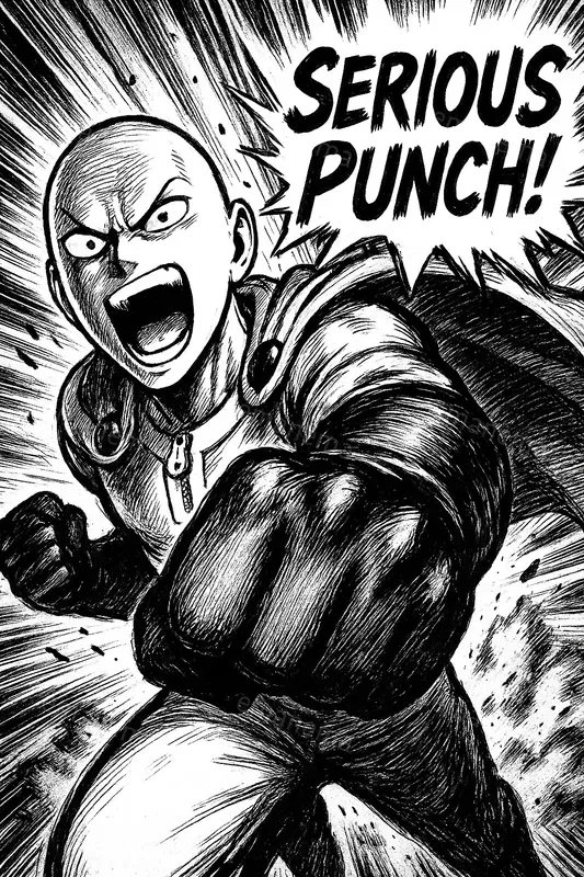 Dynamic Pose Manga Panels