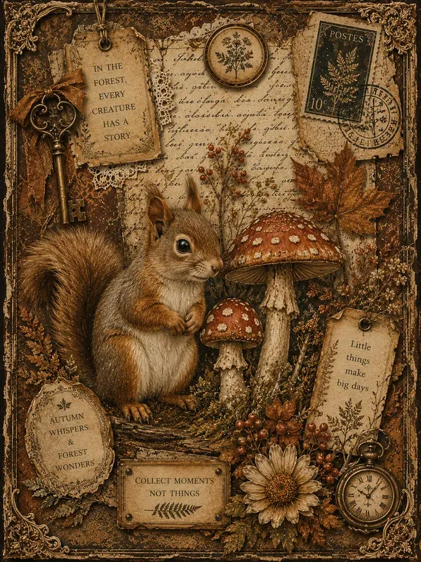 Fairy Tale Autumn Junk Journal Pages
