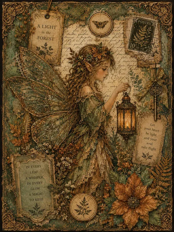 Fairy Tale Autumn Junk Journal Pages