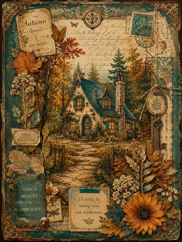 Fairy Tale Autumn Junk Journal Pages