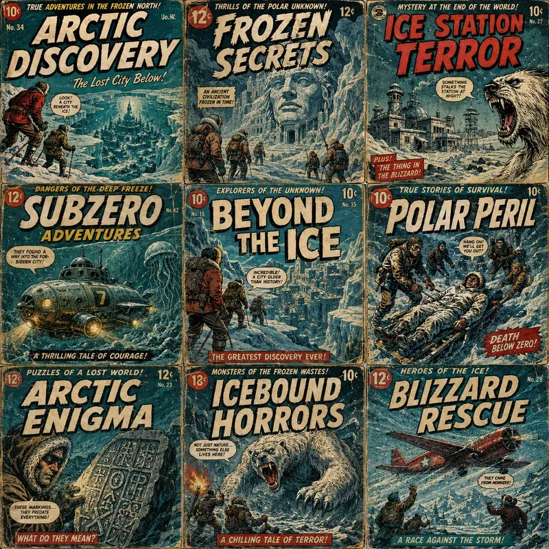 Vintage Adventure Comic Collages