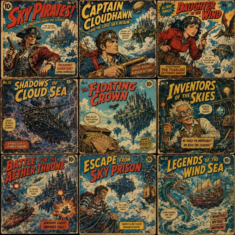 Vintage Adventure Comic Collages