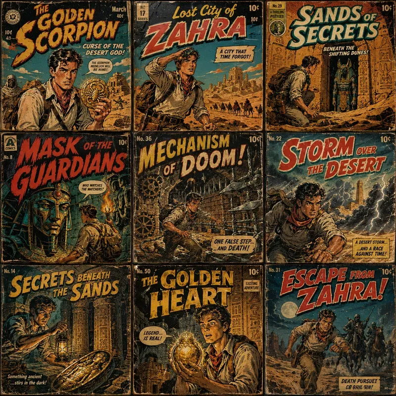 Vintage Adventure Comic Collages