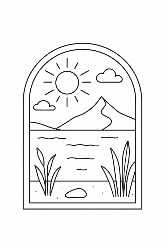 Minimalist Boho Chic Coloring Book Pages