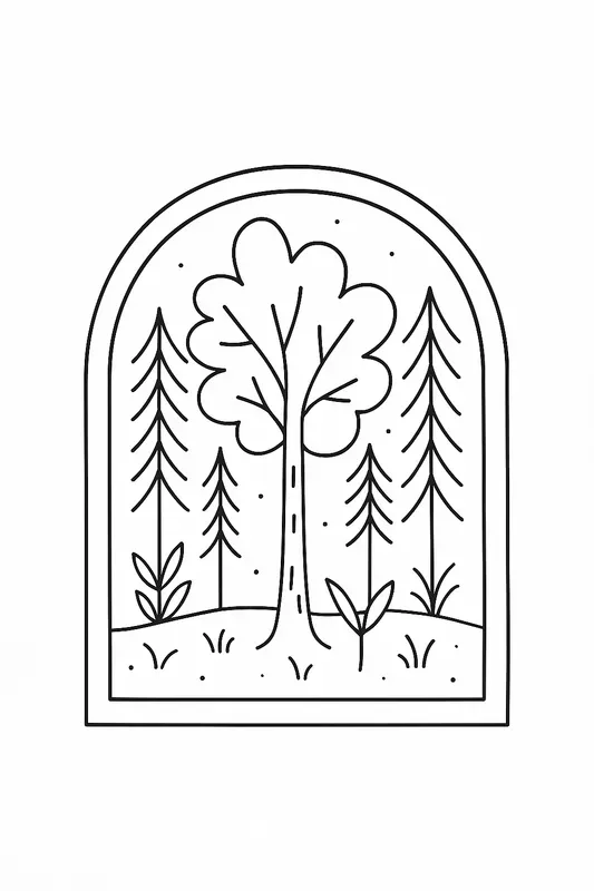 Minimalist Boho Chic Coloring Book Pages