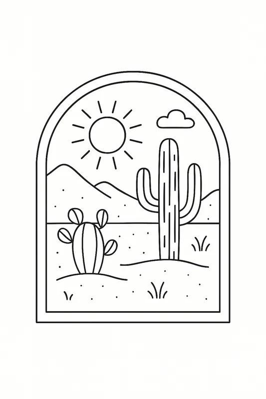 Minimalist Boho Chic Coloring Book Pages