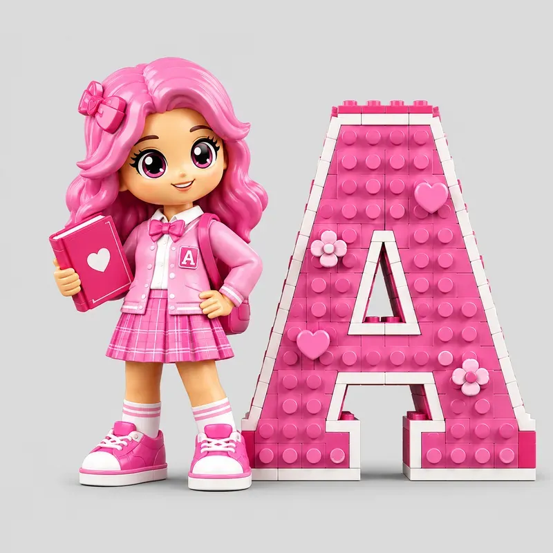 Cute Lego Alphabet Girl Kits