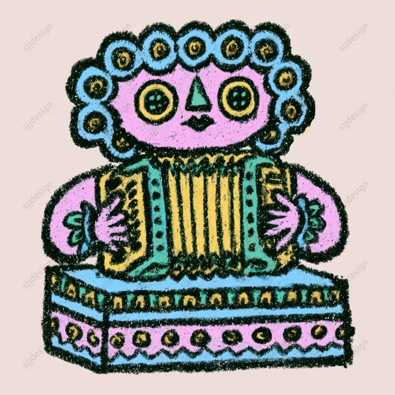 Crayon Folk Sticker Art