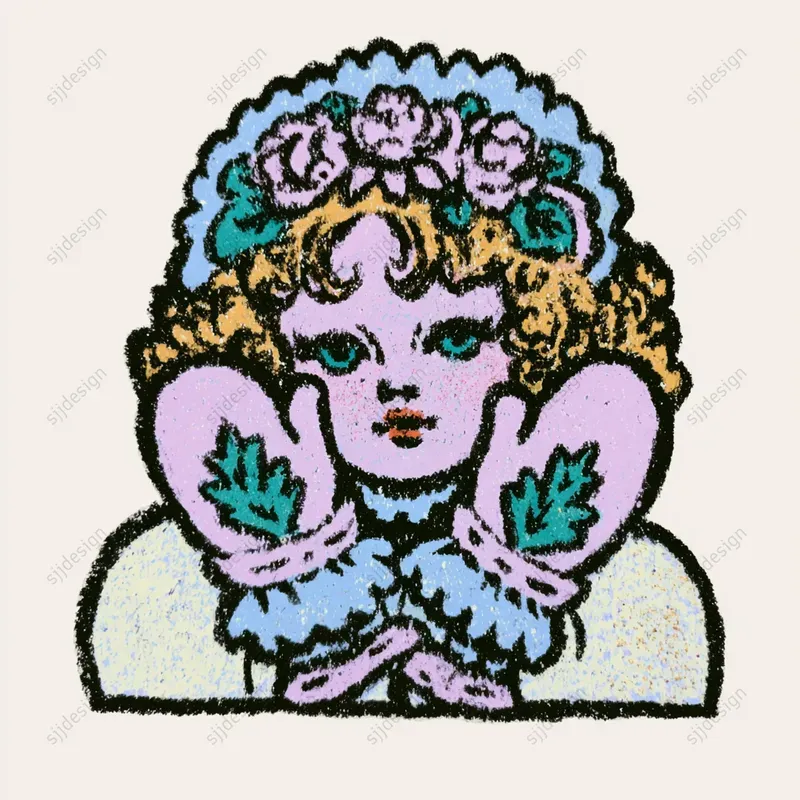 Crayon Folk Sticker Art
