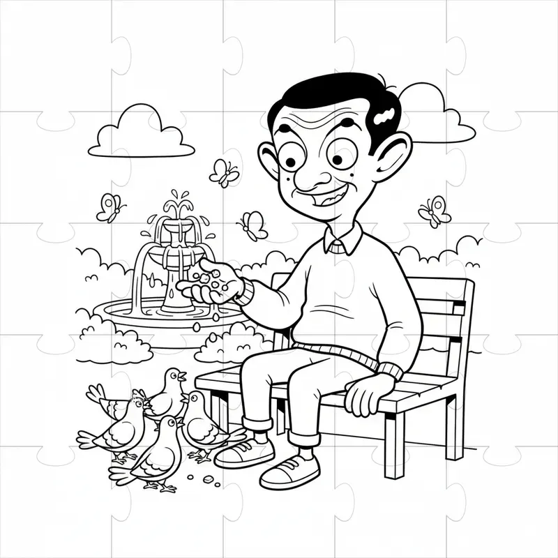 Mr Bean Funny Coloring Pages