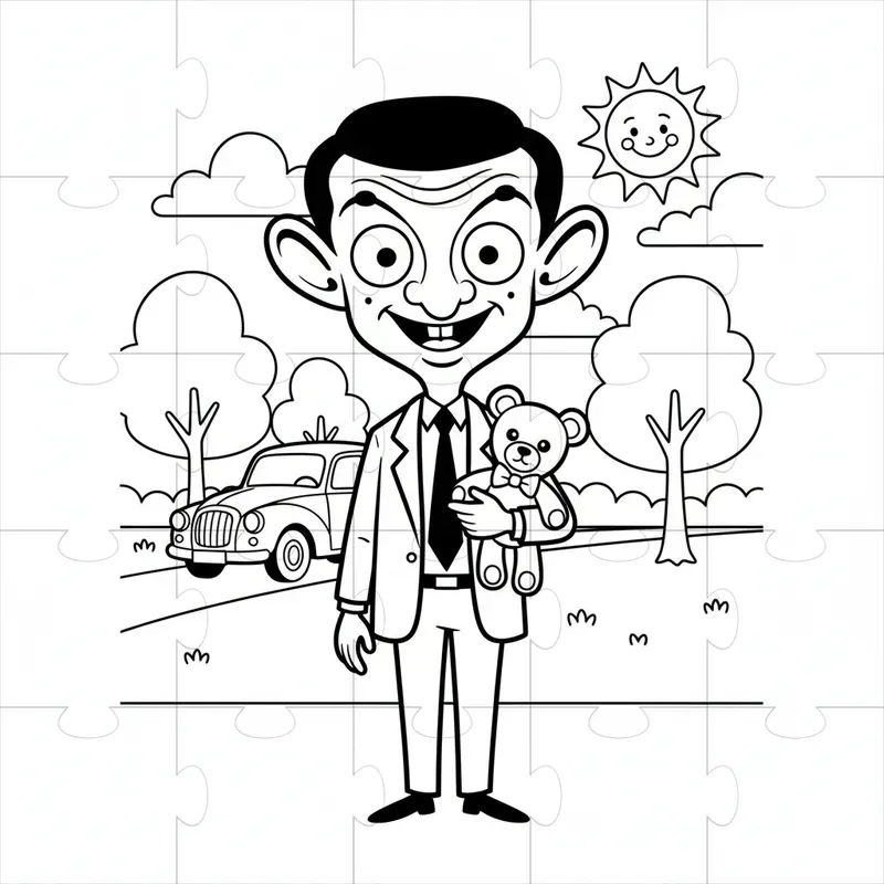 Mr Bean Funny Coloring Pages
