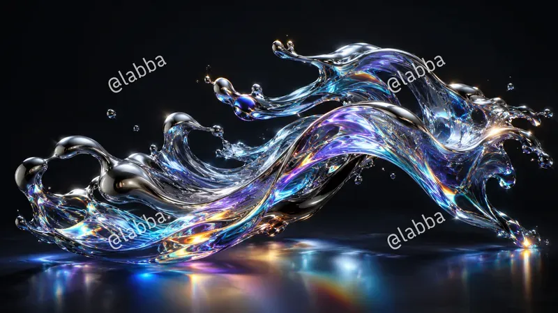 3D Liquid Glass Tech Art